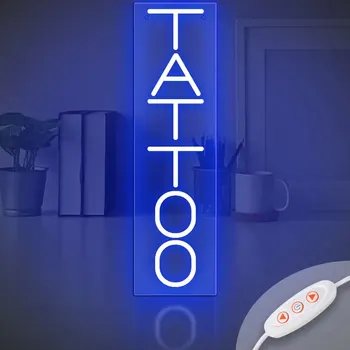 Татуировки неонова светлина салон на татуировка-студио-магазин за led сини стени на изкуството, декорация на търговски знак витрина мъжки пещера новост лампа