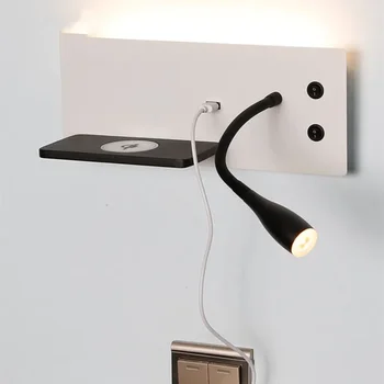 Творческа халба бира, с монтиран на стената лампа, Безжичен Зареждане USB Дневна Спалня Нощни Прожектор Фоайето Начало Декор за стаи с монтиран на стената лампа с ключ