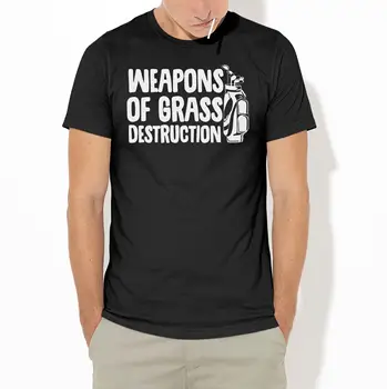 Тениска с принтом стикове за голф Weapons Of Grass Destruction - дизайн за голф със забавна тениска Golf Caddy, страхотен принт за голф