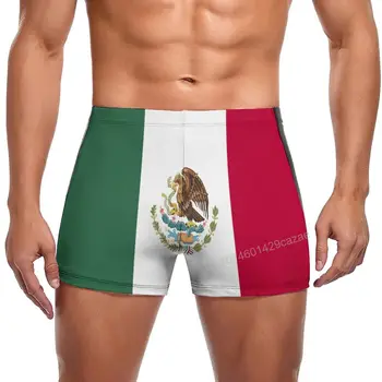 Топене с флага на Мексико, бързо съхнещи къси Панталони за мъже, Плажни шорти за плуване, летен подарък