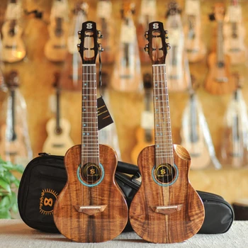 Хавайски китари Brightsun BS-21CC от масивна дървесина coa, концертни хавайски китари, хавайски китари ръчно изработени
