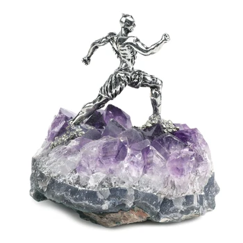 Художествена скулптура за бягане с кристал дърворезби, бижута за спортни маси и лавици