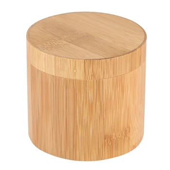 Цилиндрична бамбук кутия за часовници Дървен калъф за бижута 8.8*8.8*8.1 см