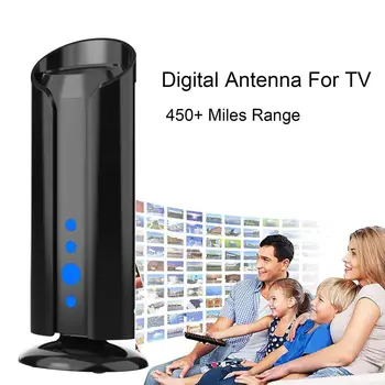 Цифрова телевизионна антена радиус на действие 450 + мили Вътрешна 4K HDTV антена с мощно усилване и усилване на сигнала на Цифровата антена Smart TV