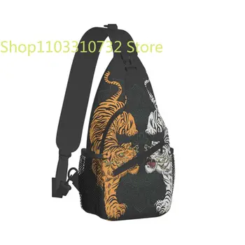 Чанта за през рамо в японски стил, спортна чанта с татуировка Тигър, нагрудная чанта с дивите животни, унисекс, дамски, мъжки модни раници за пътуване