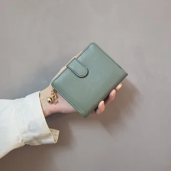 Чантата на жена монофонични на една мълния голям капацитет клатч кратък портфейл модерен модерен може да обичаш чанта за карти на едро
