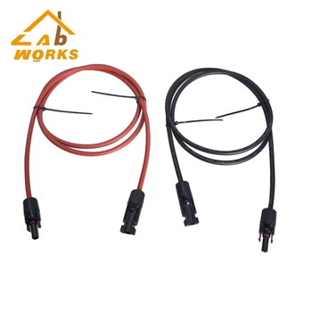 Черен + червен слънчеви панели, Удлинительный кабел, Конектор за проводници, 1 чифт 12/10 AWG