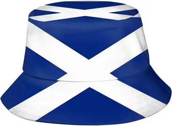 Шапки-кофи с флага на Шотландия, Модни солнцезащитная шапка, Упаковываемая градинска Шотландската рибарска шапка за жени и мъже