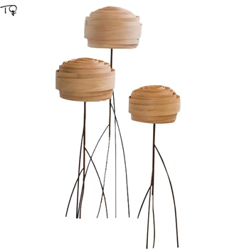 Японски минималистичен модерен лампиона Индивидуални Декоративни поставки от дървен фурнир, кабинет, чайна, Хол / Трапезария, спалня